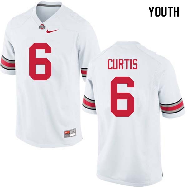 Ohio State Buckeyes #6 Kory Curtis Youth Official Jersey White OSU73591